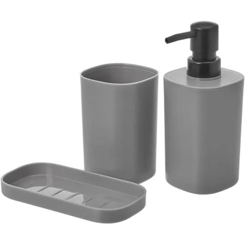 CMJAAGUR-Unimasa - Ensemble De Salle De Bain - Ensemble 3 Accessoires Pour Lavabo - Kit De 3 Pièces - 1 Distributeur De Savon 1 Gobelet 1 Plateau (Gr )[M45]