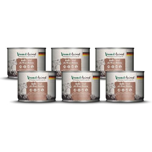 Kalanka-Venandi Animal Pâtée Premium Pour Chats, Veau Seule Source De Protéine, Pâtée, Sans Céréales Et À L`État Naturel, Lot De 6 (6 X 200 G)