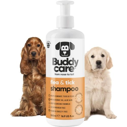 Shampoing Pour Chien Contre Les Puces Et Les Tiques De - Élimine Les Puces, Les Tiques Et Les Acariens - Shampooing Nettoyant En Profondeur Pour Chiens (500ml)