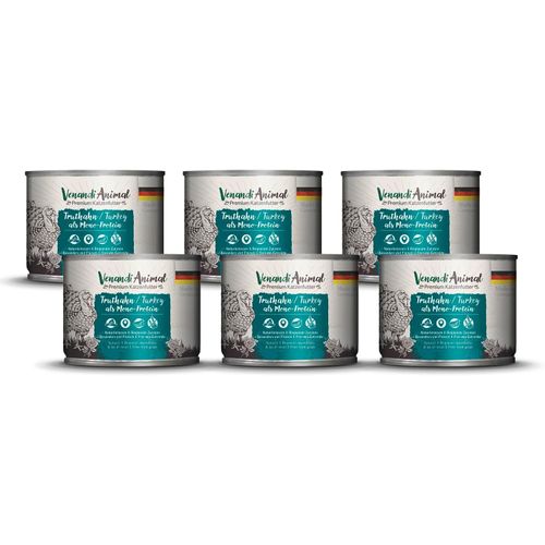 Kalanka-Venandi Animal Pâtée Premium Pour Chats, Dindon Seule Source De Protéine, Pâtée, Sans Céréales Et À L`État Naturel, Lot De 6 (6 X 200 G)