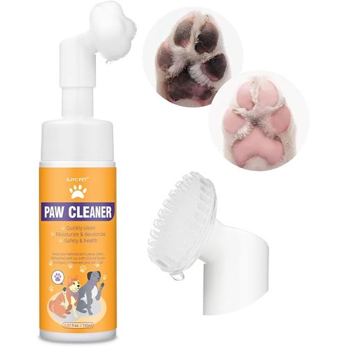 Dog Paw Cleaner,Waterless Shampoo With Soft Silicone Brush,Moisturizing Foam For Effective Paw Washing,Easy And Portable Paw Cleaner For Dogs,150 Ml