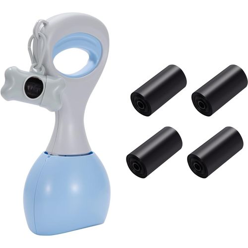 Asas-Pelle À Crotte Pour Chien Pelle Ramasse Crottes Portable Pooper Scooper 5 Sac De Déchets En Rouleau Et Distributeur De Sac Pour Moyens Et Grands Chiens Maison Ou Extérieur Bleu