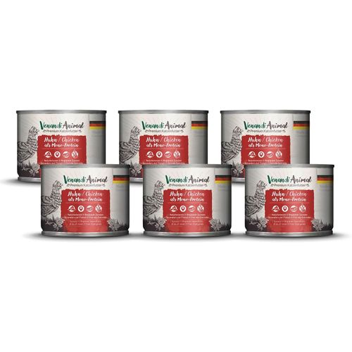 Kalanka-Venandi Animal Pâtée Premium Pour Chats, Poulet Seule Source De Protéine, Pâtée, Sans Céréales Et À L`État Naturel, Lot De 6 (6 X 200 G)