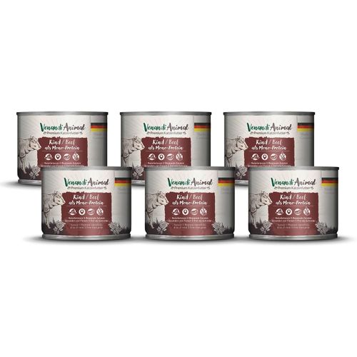 Kalanka-Venandi Animal Pâtée Premium Pour Chats, B?uf Seule Source De Protéine, Pâtée, Sans Céréales Et À L`État Naturel, Lot De 6 (6 X 200 G)