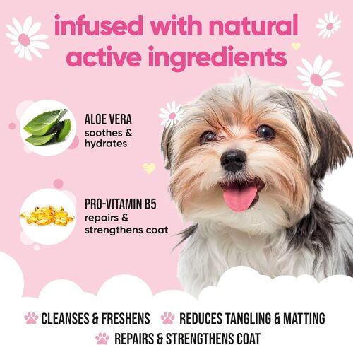 Baby Fresh Puppy Shampoo-Dog Shampoo-Puppy Shampoo Scented With Baby Powder With Aloe Vera And Pro-Vitamin B5 (500ml)