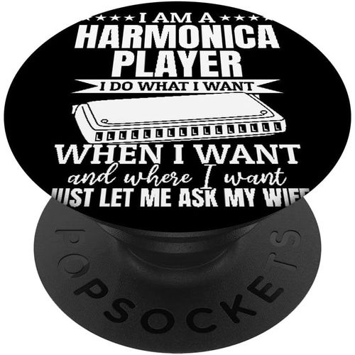 Kalanka-I Am A Harmonica Player - Baladeur D'harmonica Amusant Popsockets Popgrip Interchangeable