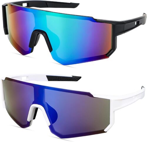 Kalanka-Lot De 2 Lunettes De Soleil Polarisées Pour Homme Et Femme - Protection Uv 400 - Coupe-Vent - Protection Contre Le Vent - Pour Activités De Plein Air