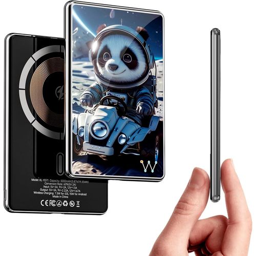 Batterie Externe Magnétique Sans Fil 5000 Mah, Ultra Fine De 0,26 Pouce, Charge Rapide Usb-C Pd 20 W[Z1905]