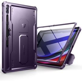 Compatible Avec Coque Samsung Galaxy Tab S9 Ultra/S8 Ultra, [Protecteur D'écran Intégré Et Support] Protection De Qualité Militaire Robuste Coque De Protection Antichoc Samsung - Fantôme Violet