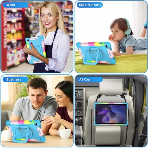 Coque Pour Samsung Galaxy Tab A8 10.5 Pouces, Housse De Protection Robuste Portable Antichoc Avec Support Pivotant À 360° Pour Samsung Tablette A8 10.5"" Avec Bandoulière Cover Case