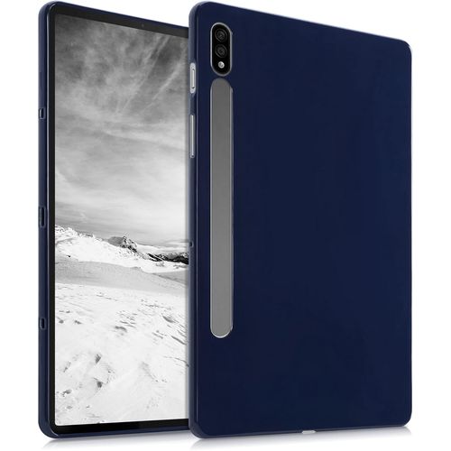 Coque Compatible Avec Samsung Galaxy Tab S10/S9fe/S9/S8/S7 - Coque Housse Protectrice Pour Téléphone En Silicone Bleu Foncé