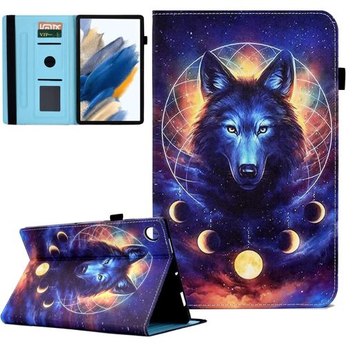 Étui Coque pour Samsung Galaxy Tab A8 10,5 Pouces 2022 2021 SM-X200/ X205/ X207 Housse Étui de Protection avec Veille/Réveil Automatique pour Samsung Galaxy Tab A8 2022/2021, Loup de l'espace
