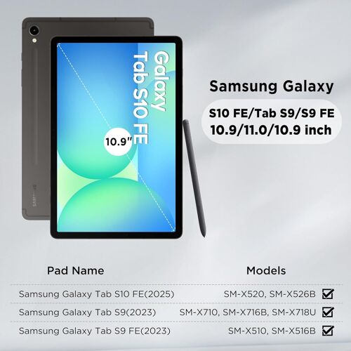 Coque Compatible Avec Samsung Galaxy Tab S10 Fe 10.9"" 2025 / S9 Fe 10.9"" / S9 2023 11"", Rotation À 360 Degrés Étui De Protection Avec Dos Transparent Et Bordure Antichoc En Tpu, Bleu De Mer