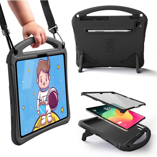 Coque Enfant Pour IPad 9/8/7ème Génération 10.2" - Avec Poignée (anti-choc) - Noir