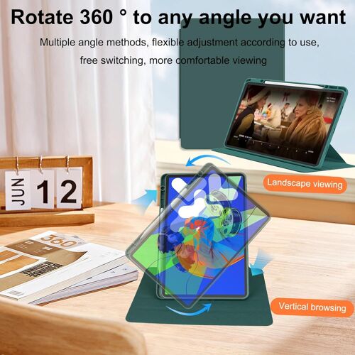 Coque Pour Samsung Galaxy Tab S10 Fe Plus 13.1" Coque Case Avec Emplacement Pour Stylo & Support Pivotantcuir Pu + Acrylique Transparent