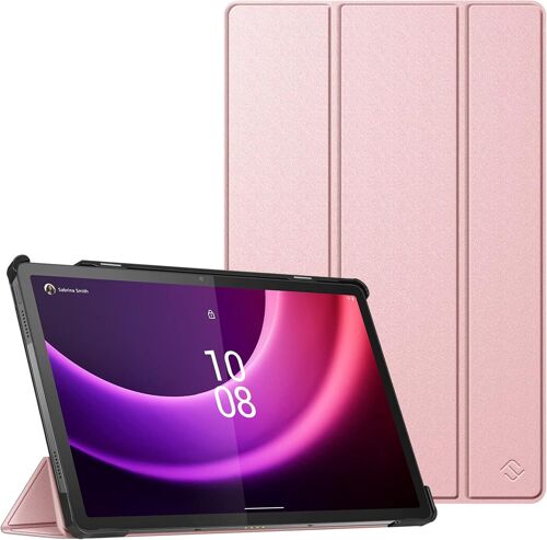 KAL-Coque Pour Lenovo Tab P11 (2Nd Gen) (Tb350) 11.5 Pouces 2022, Etui À Rabat Pliable Housse Rigide Et Fine Légère, Protection Pour Tablette Lenovo Tab P11 2Ème Génération, Or Rose