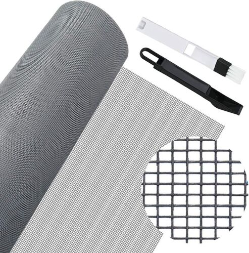 MAA-Rouleau Moustiquaire Fibre de Verre, 120x250 cm Store Moustiquaire Fenêtre Fin, Toile Anti Moustique, Filet Anti Moustique Fenêtre avec Brosse de Nettoyage, pour Insectes Chats Oiseaux