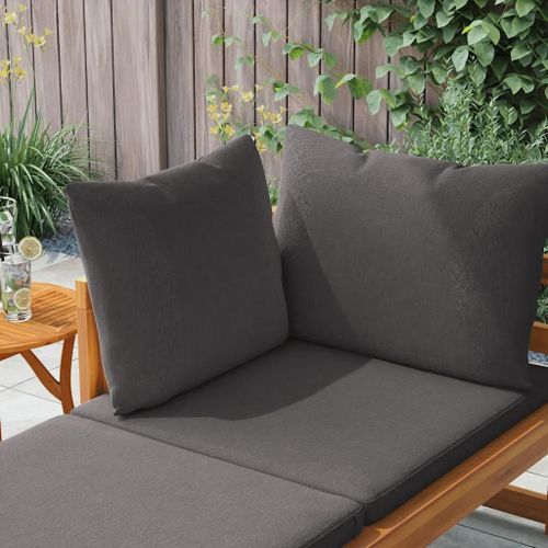 Prolenta Premium - Chaise Longue Avec 1 Accoudoir Gris Foncé Bois D'acacia Solide