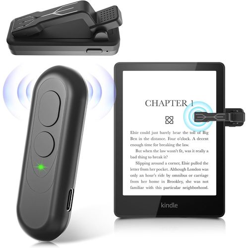 RF Télécommande Tourne Pages pour Kindle Paperwhite Oasis Kobo eReaders, Tourne Page Liseuse de iPad Phone Tablets Reading Novels, Liseuse de Photos et Vidéos(Noir)