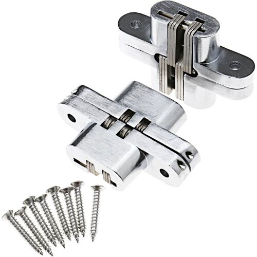 Lot de 2 charnières invisibles pour porte pliante en bois et acier inoxydable
