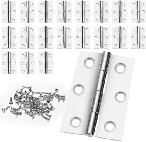 20 Charniere porte placard, charniere porte,charniere meuble, taille 44mm x 30mm, Charnières en acier inoxydable, avec 120 vis, adaptées pour les portes, les fenêtres et les armoires