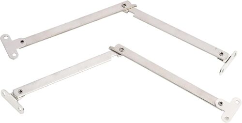 Lot de 2 Charnières à Rabat en Métal Complet, Charnière Pliante 180° pour Meubles, Portes et Supports de Couvercle, Robuste et Durable, Installation Facile, Réduction du Bruit, Nickelé