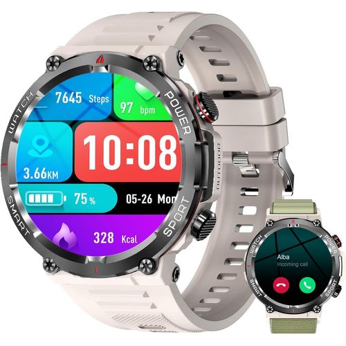 Montre Connectée Homme Avec Appel Bluetooth, Montre Appel, Écran 1.39"" Tft, Moniteur Cardiofréquence/Spo2, Analyse Sommeil, 100 Modes De Sport,Pour Android/Ios (Gris)