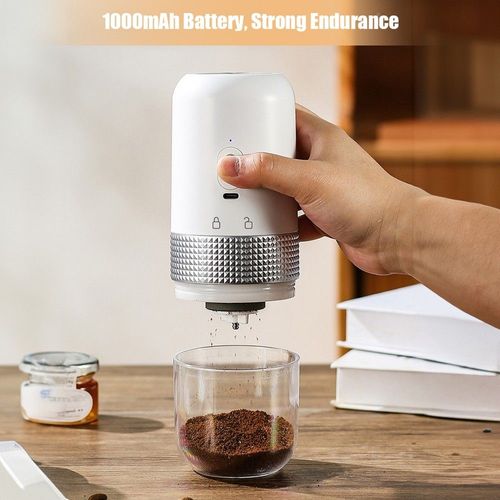 Moulin à café électrique portable blanc 13 W 200 ml rechargeable par USB réglable