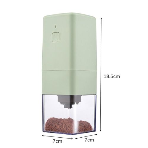 Mini moulin à café électrique portable vert avec meules grossières réglables