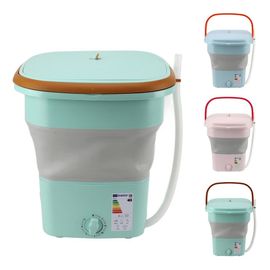 Machine à laver portable 16 L avec fonction d'essorage doux, tuyau de vidange, 65 W, entièrement automatique-Prise américaine 110 V bleue
