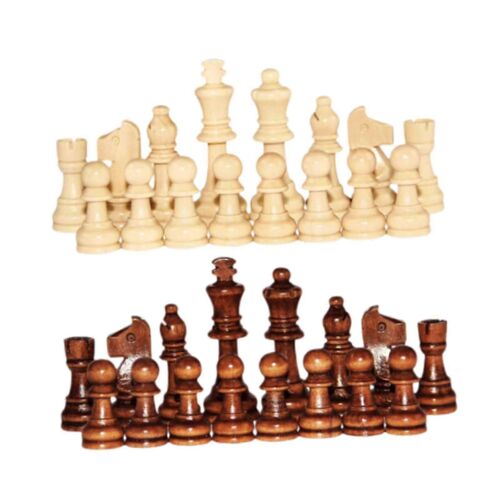 Jeu D'échecs En Bois De 32 Pièces Pour Débutants, Avec Échiquier Pour 1 À 2 Joueurs Et Figurines Élégantes.
