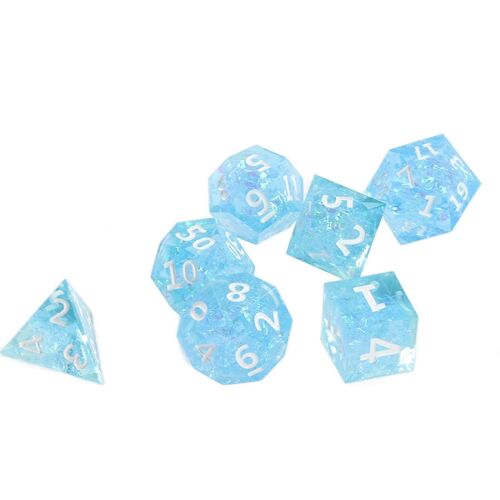 Lot De 7 Dés Polyédriques En Résine Runfng D&d, Transparents, Pour Jeux De Rôle, 2025-Numéro Blanc