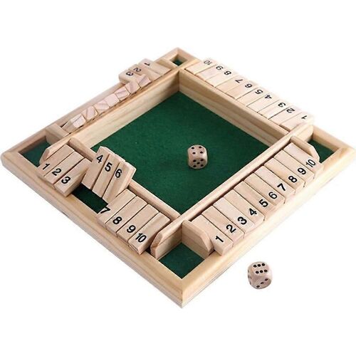 Jeu De Table En Bois De Luxe Shut The Box Pour 4 Joueurs, Jeu De Dés Classique, Jouet De Société