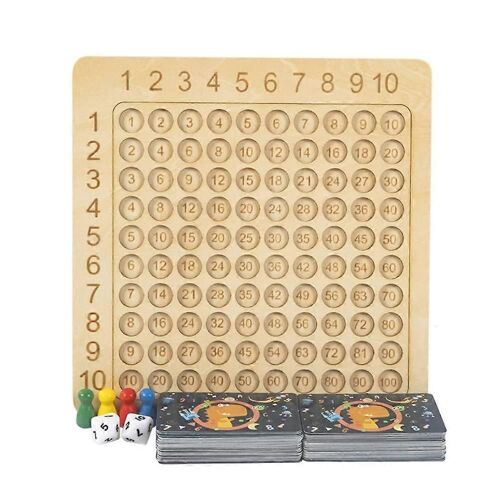 Table de multiplication mathématique, plateau de mathématiques en bois, plateau de table, multiplication mathématique, jeu de comptage comme indiqué sur la figure