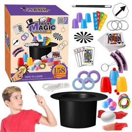 Heyzeibo Kit De Magie Pour Enfants - Jeux De Tours De Magie Pour Filles Et Garcons Ensemble De Deguisement De Magicien Avec Accessoires De Magie Et Plus De Tours De Magie Manuel Dinstructions