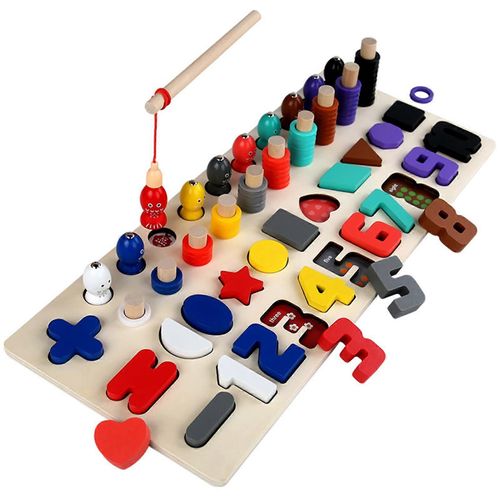 Table de jeu d'éveil multifonctionnel, jeu cérébral, jouet de pêche magnétique, apprentissage des formes et des couleurs, coordination ?il-main