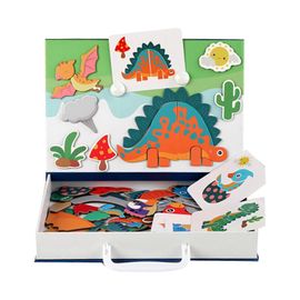 Puzzle 3D pour changer de robe, jeu de correspondance de formes pour enfants d'âge préscolaire, jeu cérébral, jouet d'apprentissage de la motricité fine-L'ère des dinosaures