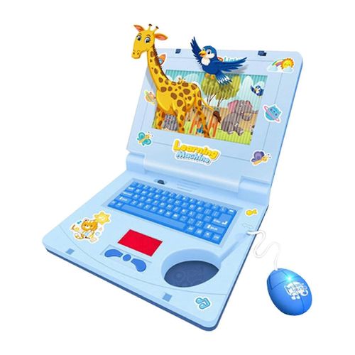 Ordinateur Portable Éducatif Et Bilingue 2023 - Jouet Pour Enfants Avec Activités Pour Apprendre Les Mathématiques, La Dactylographie, La Logique, La Lecture De L'heure, Jouer À Des Jeux-Bleu