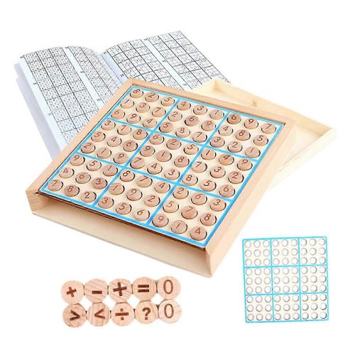 Plateau De Jeu De Sudoku Portable En Bois, Jouet Éducatif Pour Améliorer Les Compétences De Pensée Logique Chez Les Enfants - Ensemble De Jeu De Casse-Tête Idéal Pour Les Anniversaires
