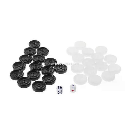 Jeu De Dames De Backgammon En Plastique Noir Et Blanc, 32 Pièces, 28 Mm/33 Mm, Empilables, Pour Enfants-Taille S (28 Mm)