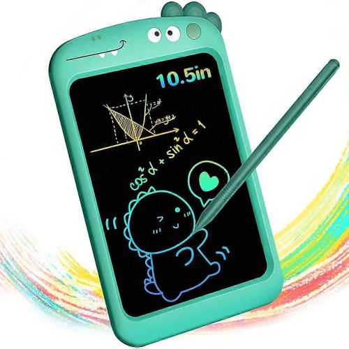 Tablette d'écriture LCD 10,5 pouces, motif dinosaure, colorée, pour garçons de 3 à 8 ans