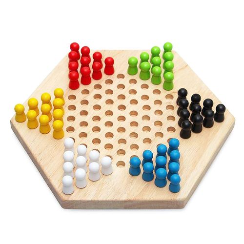 Jeu De Dames Chinoises Hexagonales En Bois, Jeu De Société Interactif Et Éducatif Pour Enfants Et Adultes