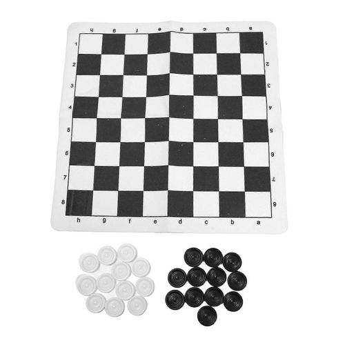Jeu De Dames Éducatif Portable Et Pliable En Cuir Pu, Jeu De Dames Pour Enfants Et Adultes, Noir