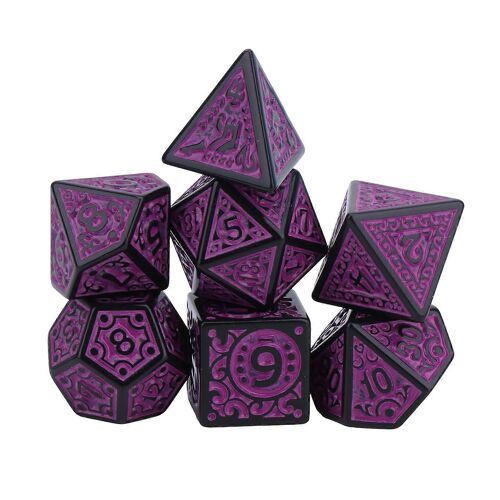 Lot De 7 Dés Polyédriques En Acrylique À Faces Multiples, Différents Nombres, Accessoires De Jeu, Jouet Éducatif, Violet-Violet