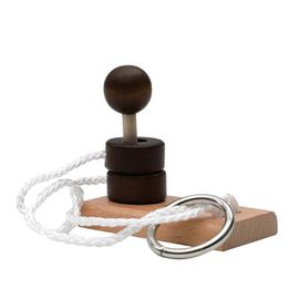 Puzzle 3D en bois avec corde à boucle, jeu de réflexion intelligent et verrouillé, jeu éducatif pour adolescents et enfants, labyrinthe multicolore