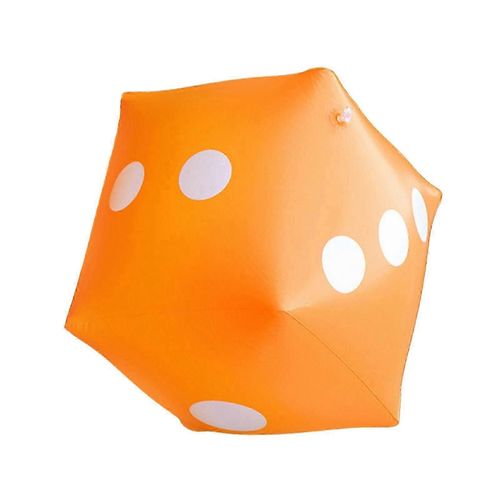 Dés Gonflables En Pvc De 11,81 Pouces, Accessoires De Jeu Amusants Et Fantaisie Pour La Famille, Idéal Pour Les Fêtes À La Piscine-Orange