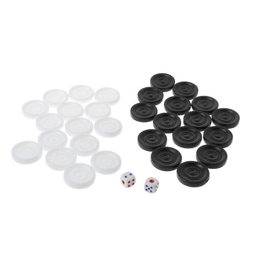 Jeu De Dames En Plastique 32 Pièces, Échecs Internationaux Noirs Et Blancs, Jeu De Jetons De Backgammon Pour Enfants, Jouet 28 Mm-35 Mm