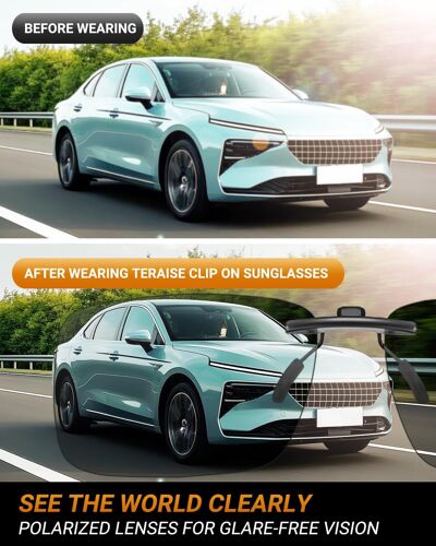 Lunettes De Soleil Polarisées Clip Lunettes Anti - Éblouissement Uv400 Pour Hommes Femmes Conduite Voyage Outdoor Sports