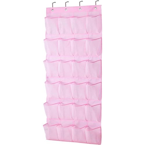 Chaussures Tianyisrangement Suspendre Sur Une Porte Pour Enfants24 Grandes Poches En Maille Pour Petite Fille Rose