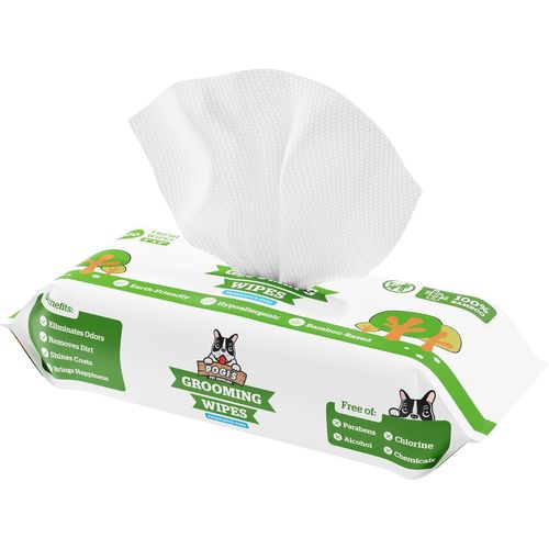 Kalanka-Pogi Lingettes Nettoyantes Pour Chiens \U2013 À Base De Plantes, Sans Parfum \U2013 Lot De 100